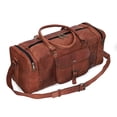 thumbnail image 2 of Genuine Leather Duffel | Travel Overnight Weekend Leather Bag | Sports Gym Duffel for Men (BROWN) | Leather Vacation Luggage Duffle Bag, 2 of 9