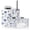 Color 2, variant on Bathroom Accessory Set 6 Piece with classic rainbow Hand drawn doodle white Toothbrush Holder, Soap Dispenser, Soap Dish, Trash Can with Lid, Toothbrush Cup, Toilet Brush Holder