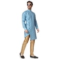 thumbnail image 4 of Royal Kurta Men's Jacquard Silk Printed Indowestern Sherwani, 4 of 7