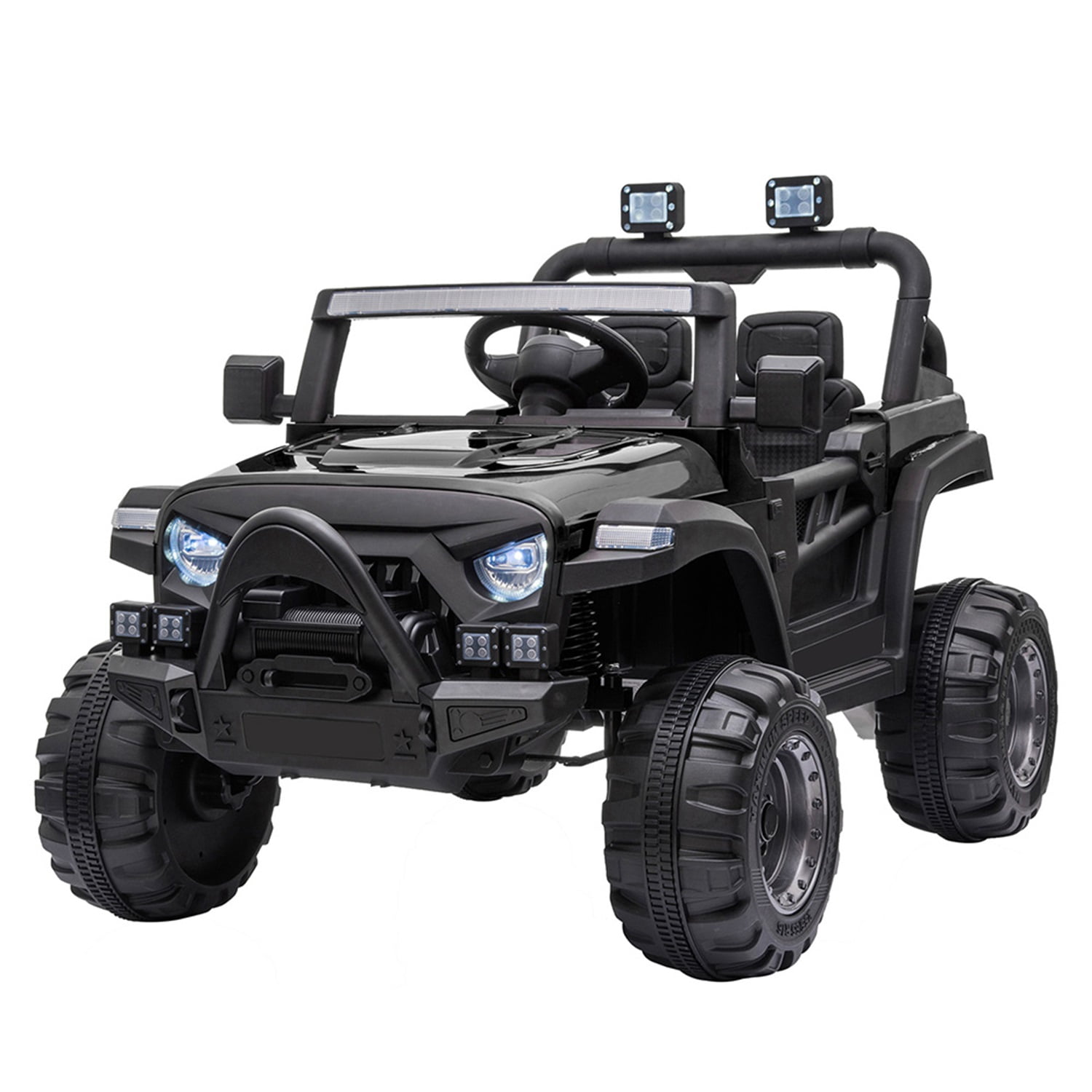 CIPACHO 12V Electric Ride On Cars, Realistic 4 Wheeled Off-Road UTV, Two Seater Ride On Truck Toy for Toddlers Age 3-5, Black CIPACHO 12V Electric Ride On Cars, Realistic 4 Wheeled Off-Road UTV, Two Seater Ride On Truck Toy for Toddlers Age 3-5, Black