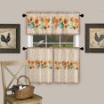 thumbnail image 3 of 3 Piece Curtains Tiers and Valances Set, Thanksgiving Sunflower Pumpkin Fall Vintage Farm Decoration Rod Pocket Short Window Treatment Tiers Curtains Panel and Valance for Cafe Bathroom Kitchen, 3 of 6