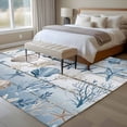 thumbnail image 4 of Blue Coastal Area Rugs 8'x10', Washable Small Throw Rugs for Living Room Patio, Beach Ocean Nautical Seashells Starfish Coral Indoor Outdoor Rug Non-Slip Low Pile Carpet Runner Reversible Floor Mats, 4 of 8