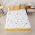 thumbnail image 4 of Catabedysis 3D Cartoon Letter J Zipper Full Size Comforter Sets with Fitted Sheet and 2 Pillowcases For Boys,Abstract Geometric Grid Pattern Zipper Bedding Set,Colorful Stars Reversible,4 Pieces, 4 of 7