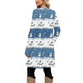 thumbnail image 3 of Women's Fashion Casual Dress with Pockets, Decorative Buttons, Christmas Prints, Round Neck and Long Sleeves for Practical Holiday Wear,Sky Blue,S, 3 of 4