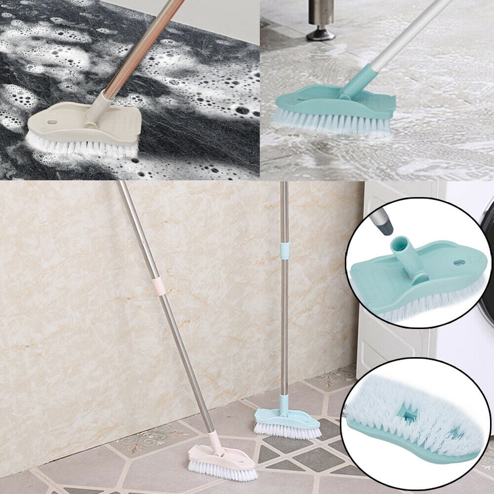 Extendable Tub and Tile Scrubber, Shower Cleaning Brush with Long Handle, 2 in 1 Stiff Bristle