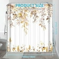 thumbnail image 2 of Dznils Brown Eucalyptus Fabric Shower Curtain, Watercolor Floral Pattern with Hooks, 72" x 72", 2 of 10