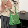 thumbnail image 4 of Bolso de mano para mujer bolso de mano con agujeros bolso de mano de verano tejido de playa bolso de mano grande verde, 4 of 6