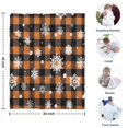 thumbnail image 4 of Orange and Black Plaid Christmas Snowflake Pattern Blanket,Comfortable Soft Flannel Throw Blanket,All Season,Warm Lightweight Blankets for Sofa Bed Couch Living Room Chair,30"x40", 4 of 4