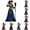 c-Blue, variant on Halloween Dresses for Women Plus Size Gothic Print V Neck Long Sleeve A Line Maxi Dress Flowy Halloween Costume for Party