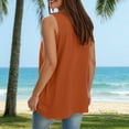 thumbnail image 4 of TTUHYWXI Women Summer Deep V Neck Tank Top Loose Fit Flowy Sleeveless Shirt (Orange, M), 4 of 8