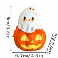 thumbnail image 3 of Hotyverty Mini Kawaii Ghost Pumpkin Resin Statue, Cute Jack O Lantern Ornament for Bedroom Coffee Tiered Tray Display, Novelty Halloween Gift for Kids & Whimsical Gothic Indoor Decor Fans, 3 of 5