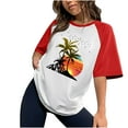 thumbnail image 2 of DailyTrove Women's Graphic Baseball Tee - Short Sleeve Casual Top, Playful for Summer & Gatherings, 2 of 4