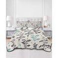 thumbnail image 2 of Twin Quilt Bedding Set, Aqua Grey Botanical Reversible Summer Quilt 3 Pieces, Rustic Country Spring Floral Summer Leafv Lightweight Bedspreads Coverlets with 2 Pillow Shams for All Seasons, 2 of 5