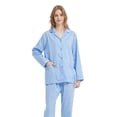 thumbnail image 6 of Apparonia Women's Pajama Sets Cotton Nightwear Long-Sleeve Button Front Shirt and Pant Sleepwear Notch Collar Pjs Lounge Sets Blue Polka Dots​ S, 6 of 7