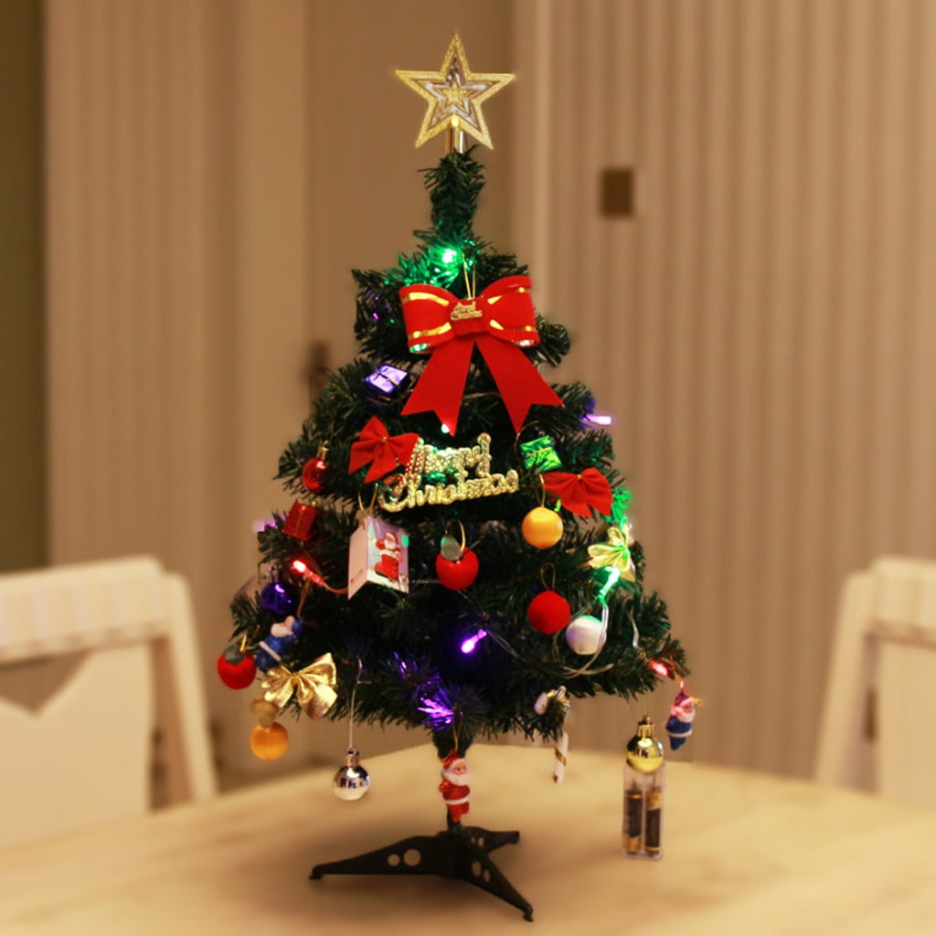 Hangs 2022 New Led Artificial Small Mini Christmas Tree Tabletop Desk Ornaments Xmas Home Decor Ounabing - Walmart.com