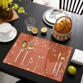 thumbnail image 3 of Fall Botanical Placemats Set of 8, Orange Autumn Maple Leaf Farmhouse Placemats for Dining Table, Place Mats for Kitchen Tabletop, Waterproof Wipeable Dining Table Mats Set, 3 of 9