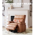 thumbnail image 4 of 360 Swivel Rocking Recliner Chair Oversized PU Leather Nursery Rocker with Heat and Massage Pull Handle Recliner for Living Room and Bedroom, 4 of 9