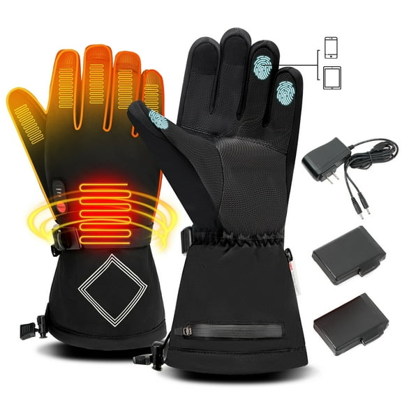 Lobmouse Heated Gloves for Men Women,7.4V Rechargeable Electric Fast Heating Warm Gloves,Waterproof Touchscreen Winter Hand Warmer for Work Skiing Motorcycle Cycling Skating