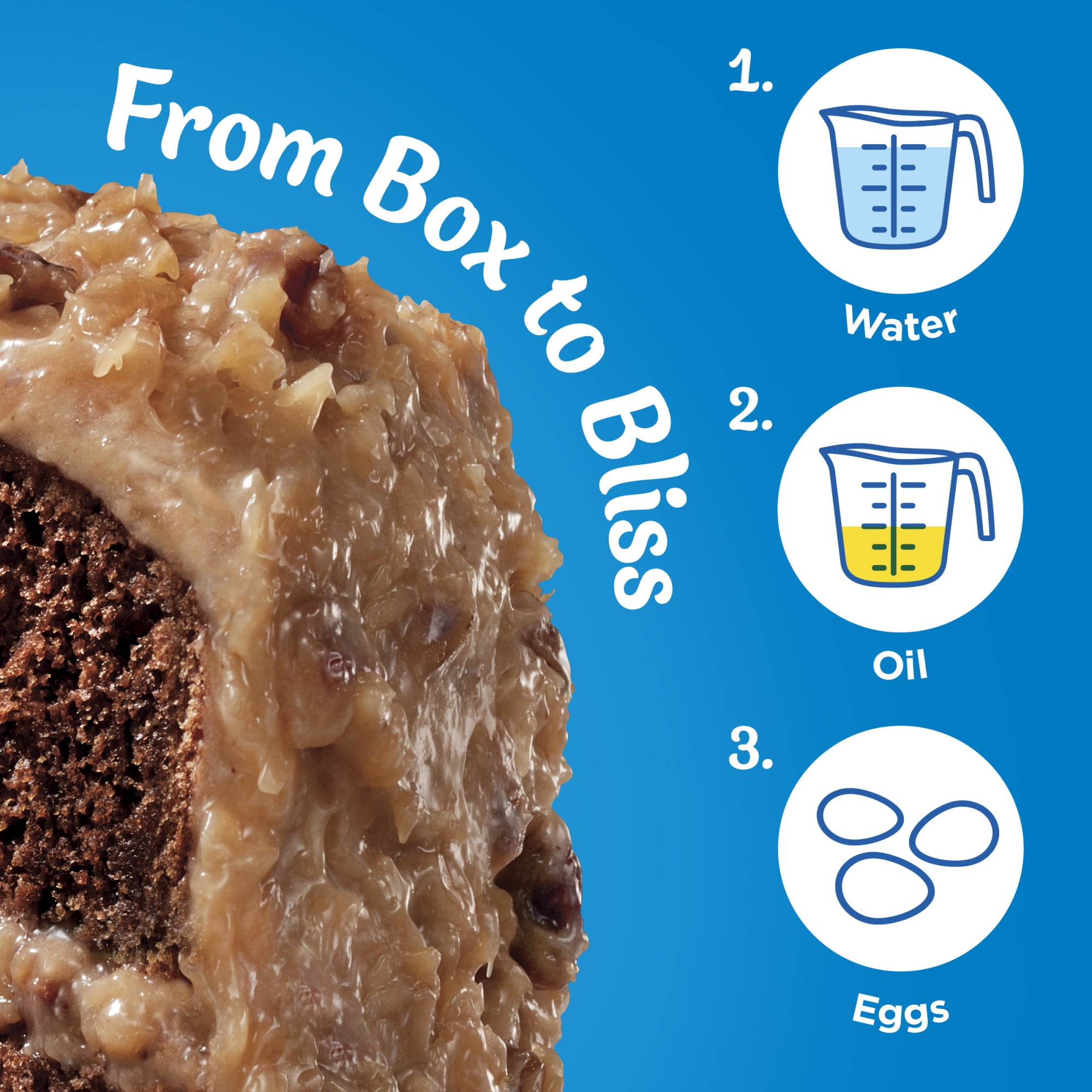 (2 pack) Pillsbury Moist Supreme German Chocolate Cake Mix, 15.25 oz Box