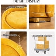 thumbnail image 6 of Swivel Vanity Stool with Gold Base Comfy Vanity Chair Modern Round Stool for Makeup Vanity Ottoman Foot Rest for Bedroom livingroom (Yellow), 6 of 16