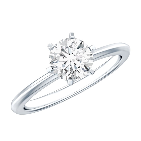 Rosec Jewels IGI Certified Lab Grown Diamond Solitaire Engagement Ring - 0.9 Carat - E-VS1 Quality Diamond Ring with Jewelry Box, 925 Sterling Silver, US 4.00