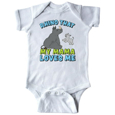 

Inktastic Rhino That My Mama Loves Me with Cute Rhinos Gift Baby Boy or Baby Girl Bodysuit