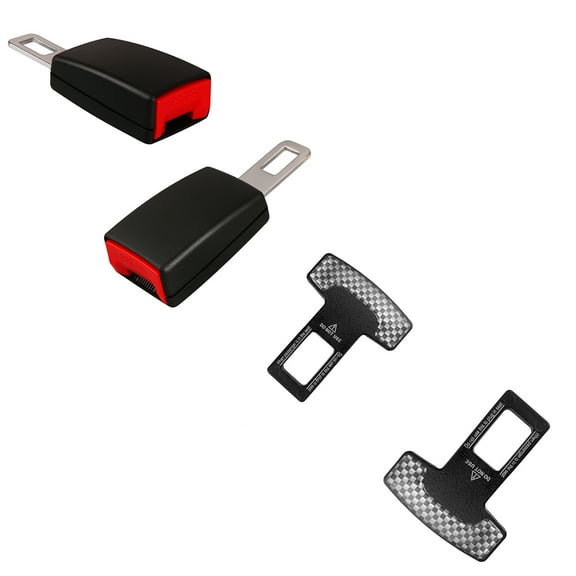 2 Pack 4.7-inch Seat Belt Buckle Extender and 2 Pack Car Seat Belt Clip Buckle