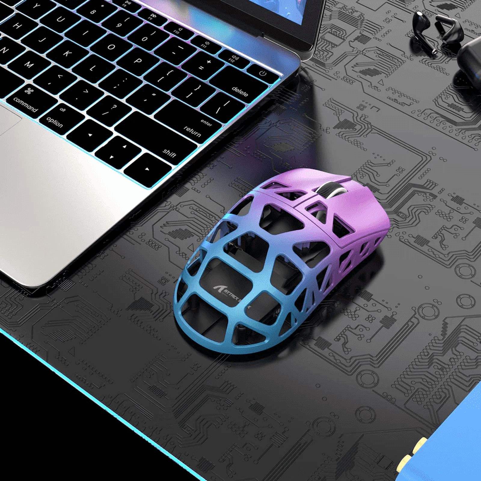 ATTACK SHARK R3PRO Gaming Mouse 8K with Coiled Cable 46g Magnesium Alloy SUPERLIGHT Mouse, 6 Adjustable DPI up to 26000, PixArt PAW3395 Gaming Sensor, BT/2.4G Wireless/Wired