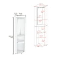 thumbnail image 3 of Modern White Freestanding Bar Cabinet with Mirrored Back and Glass Rack for Entertaining Guests, 3 of 4
