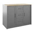 thumbnail image 3 of Twin Star Home 46" Traditional Kitchen Island with Butcher Block Top, Antique Gray, 3 of 11