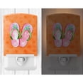 thumbnail image 2 of Caroline's Treasures BB8223CNL Pink Flip Flops Orange Polkadot Ceramic Night Light, Orange, 6x4x3", multicolor, 2 of 2