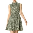 thumbnail image 6 of MODA NOVA Juniors Printed Half Placket Sleeveless Belted Dress, 6 of 6