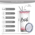 thumbnail image 2 of Bride to Be Gifts, Bachelorette Party Gifts for Bride, Bridal Shower Gifts, Bride Gifts for Wedding Day, Engagement Gifts for Her, Honeymoon Gifts for Bride, Groom to Bride Wedding Gift 20oz Tumbler, 2 of 6