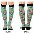 thumbnail image 4 of FORMRS Womens Knee High Socks Casual Long Thick Travel Daily Wear, 2 Pairs, Brown American Footballs, 4 of 6