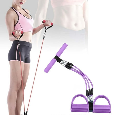 Leodye 1PCS Sit up Assistant Detachable Three tube Pedal Resistance Bands Home Fitness Abdominal Exercise Sit up Auxiliary Equipment -10.2*19.7IN