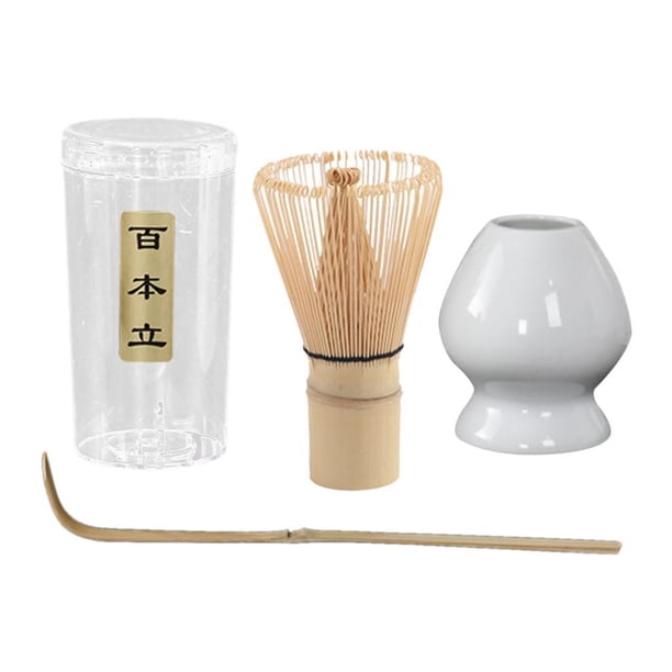 Juego de Matcha Japonés Soporte para Batidor de Matcha Batidor de Matcha para Ceremonia de Matcha Crack Blanco Mate