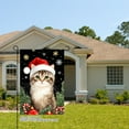 thumbnail image 2 of JOOCAR Christmas Cat with Santa Hat Garden Flag for Winter Christmas Home Outdoor Garden Yard Door Decor 12x18 inch, 2 of 5