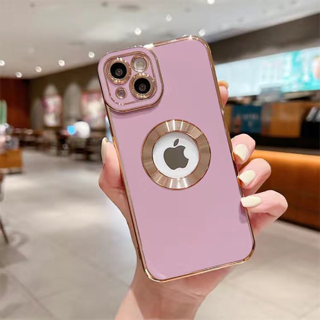 Fundas de teléfono enchapadas suaves de moda de lujo para iPhone 14, 13, 12, 11 Pro Max, 14 Plus, accesorios de cubierta protectora de silicona hueca