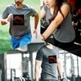 thumbnail image 6 of Coolnut Womens T Shirts Fashion Tops, Rugby In The Fire Women's Basic Short Sleeve Tees, Grey Lightweight Casual Summer Clothes, L, 6 of 6