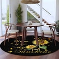 thumbnail image 4 of Sunflower Round Rug 7ft Washable Circle Rugs Non Slip Vintage Botanical Large Area Rug Indoor Floor Carpet for Bedroom Kitchen Living Room Home Office Dining Room Nursery, 4 of 8