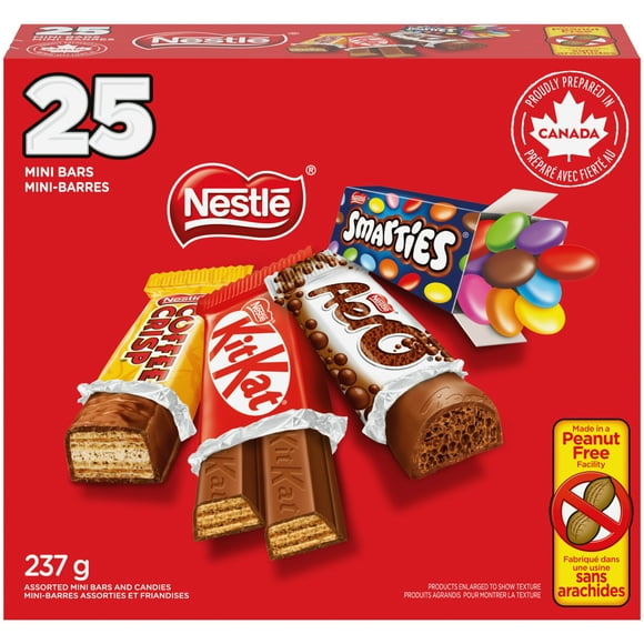 Mini Bars & Candies, Peanut-free Snack, Individually Wrapped, Made in Peanut-free Facility, Prepared in Canada, 237 g