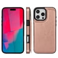 thumbnail image 3 of Designed for iPhone 16 Pro Wallet Phone Case,With Card Slots,PU Leather Back Folio Flip Kickstand,Double Magnetic Clasp and Durable Shockproof Rugged Anti-fall Phone Case,Rosegold, 3 of 11