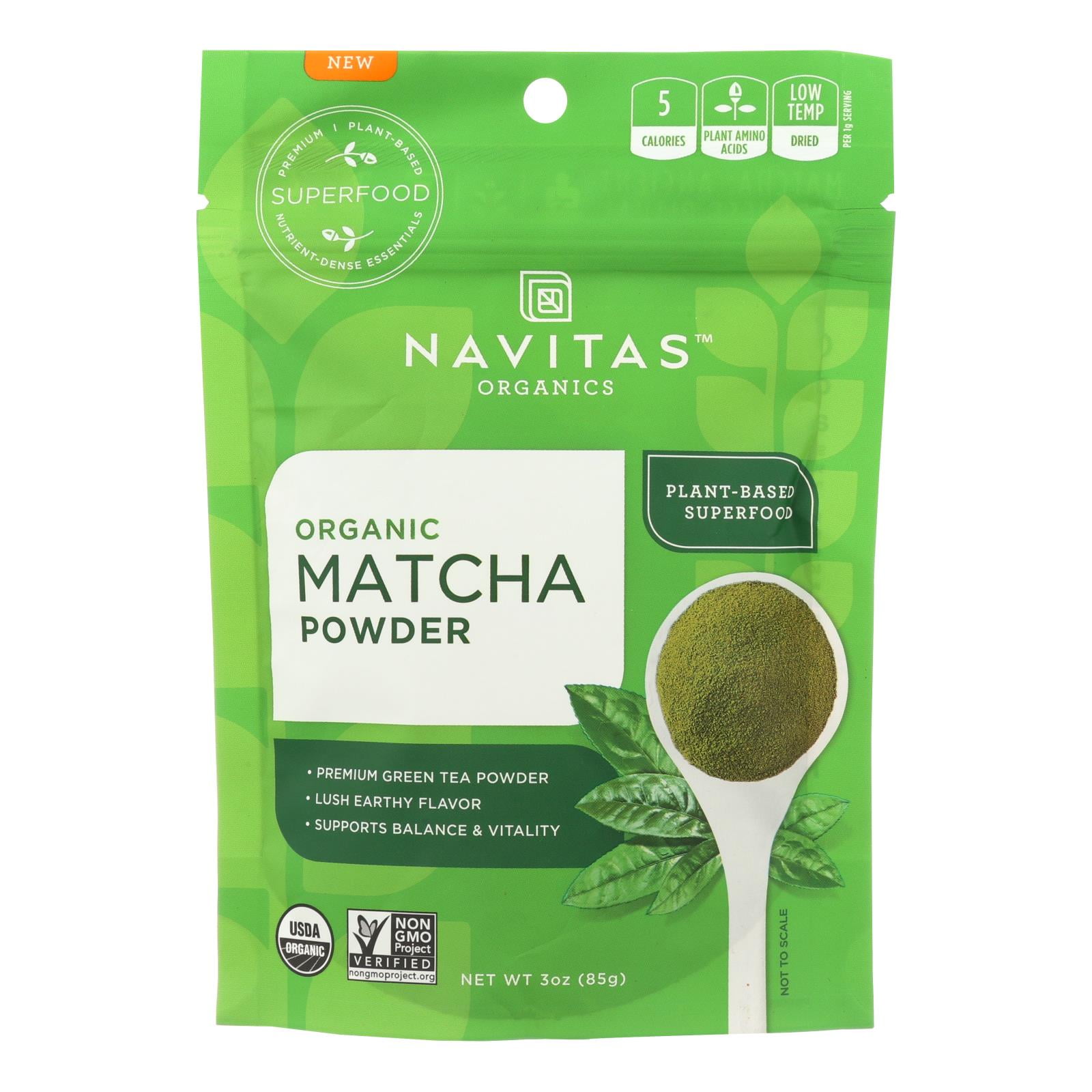 Navitas Organics GMO-Free Matcha Powdered Green Teas, 3 Oz