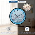 thumbnail image 5 of Dailycode Night Light Wall Clock Glow in The Dark 12 inch Battery Operated Silent Luminous Clocks, Pink and White Flowers Field, 5 of 8