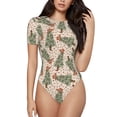 thumbnail image 2 of Fotbe Cowboy Christmas Trees Women's Crew Neck Short Sleeves Bodysuit Tops Round Neck Slim Sleeveless Soft Comfortable Basic-X-Large, 2 of 7