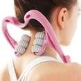 thumbnail image 2 of Moclever Roller Ball Massager 360º Rotatable Trigger Point Roller Neck Roller Massager with 6 Balls for Neck Leg Thigh Foot, Pink, 2 of 13
