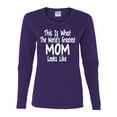 thumbnail image 2 of World's Greatest Mom Looks Like Mother's Day Womens Graphic Long Sleeve T-Shirt, Purple, X-Large, 2 of 3