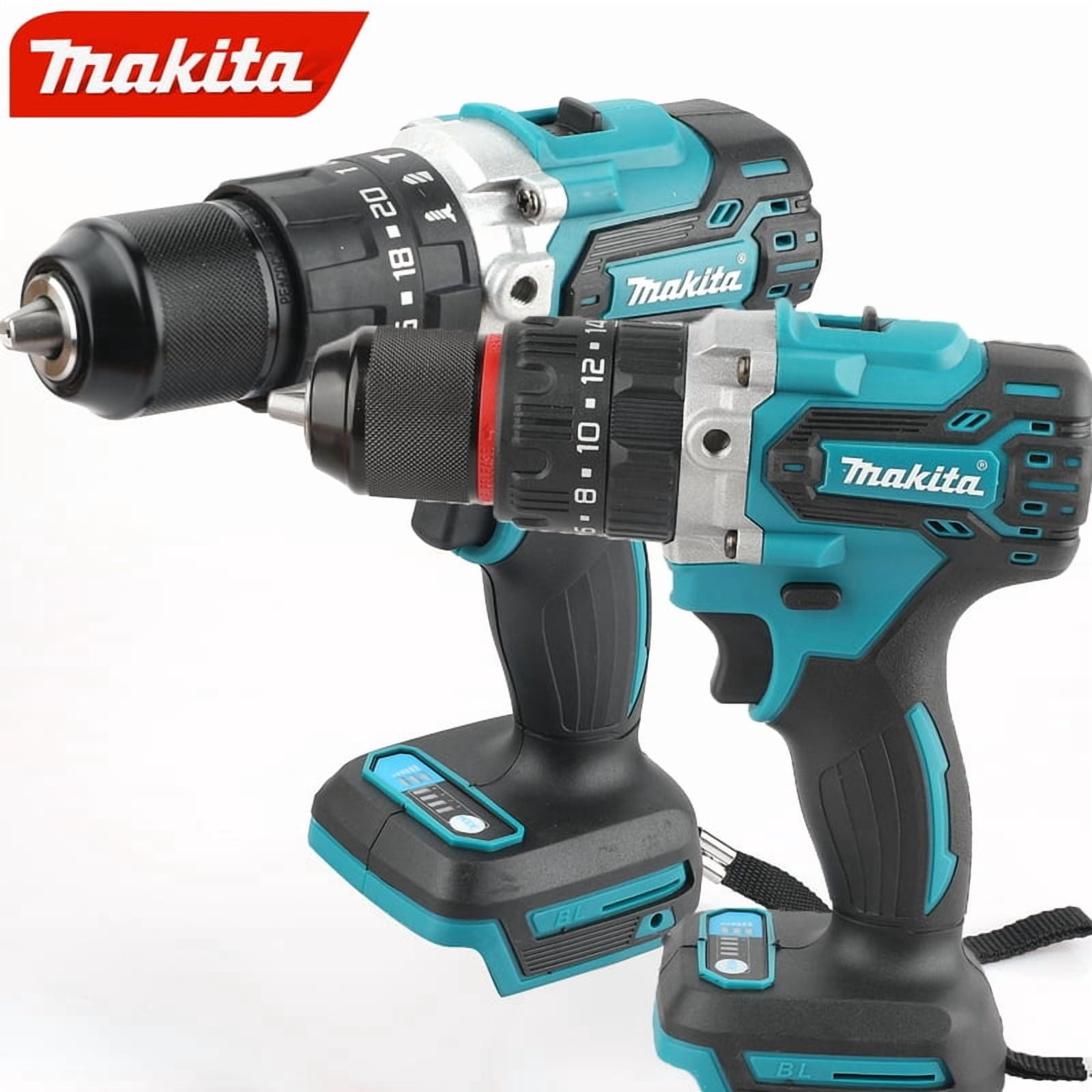 Makita DDF487 13mm red and black brushless household 18V lithium-ion charging impact drill, high torque electric screwdriver