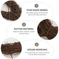 thumbnail image 6 of Zcyifa Rattan Wreath 2pcs Rattan Woven Wreath Five-pointed Star Garland Door Wall Wreath (Brown), 6 of 10