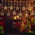 thumbnail image 5 of YUNOVA Christmas String Lights, 120 LED Window Curtain Lights with Christmas Ornaments, 9.8ft USB Powered Warm White Waterproof Fairy Lights Indoor Outdoor for Xmas Tree Patio Garden Party Home Decor, 5 of 7